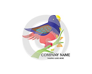 Abstract And Unique Lovebird vector design template. An exotic bird on white backgroundÂ 